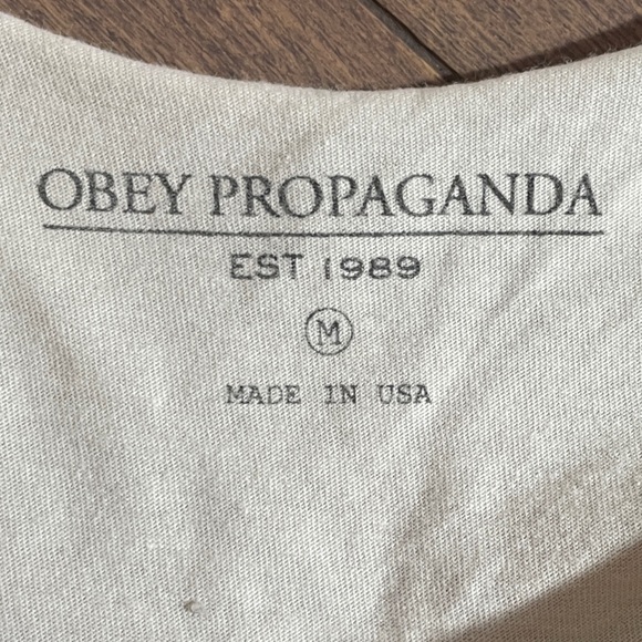 Obey White Tank Top, Size Medium, Made in America - Picture 3 of 6